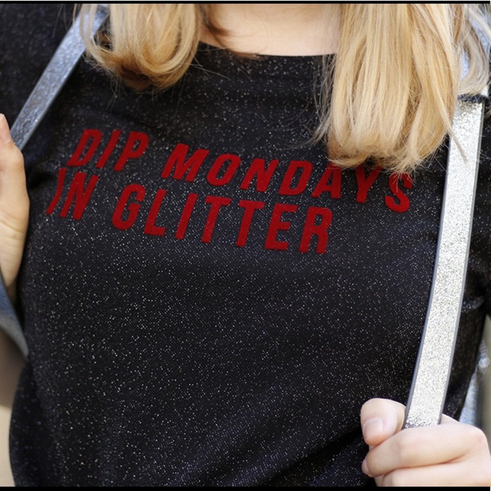 ”Dip Mondays In Glitter” Crop Top